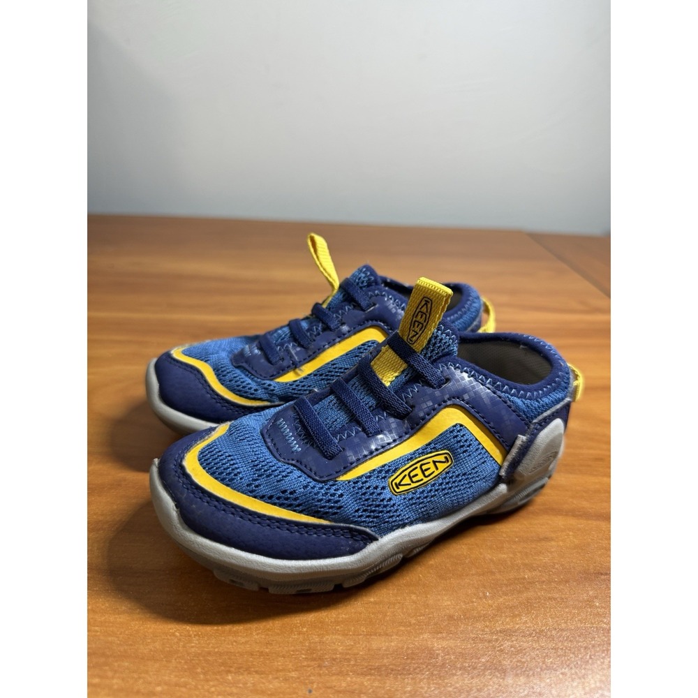 Keen Knotch Tracer Slip On Youth Boys Yellow Blue Sneakers Outdoor Shoes Size 9
